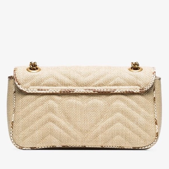 SOLD▪️Gucci Marmont Raffia Snake Crossbody Bag - Picture 12 of 15